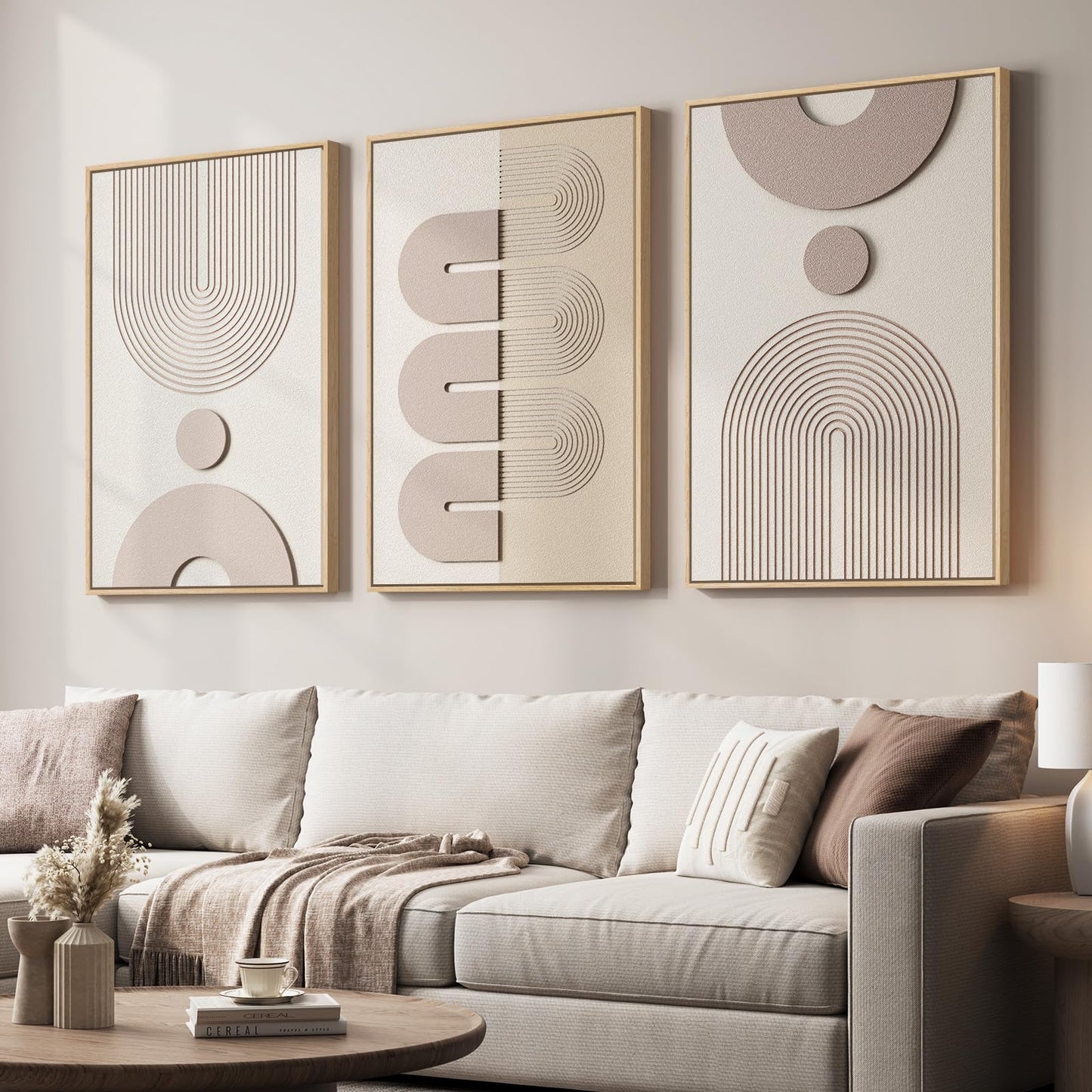 Large Wood Abstract Wall Art for Living Room, Modern 3D Artwork for Walls