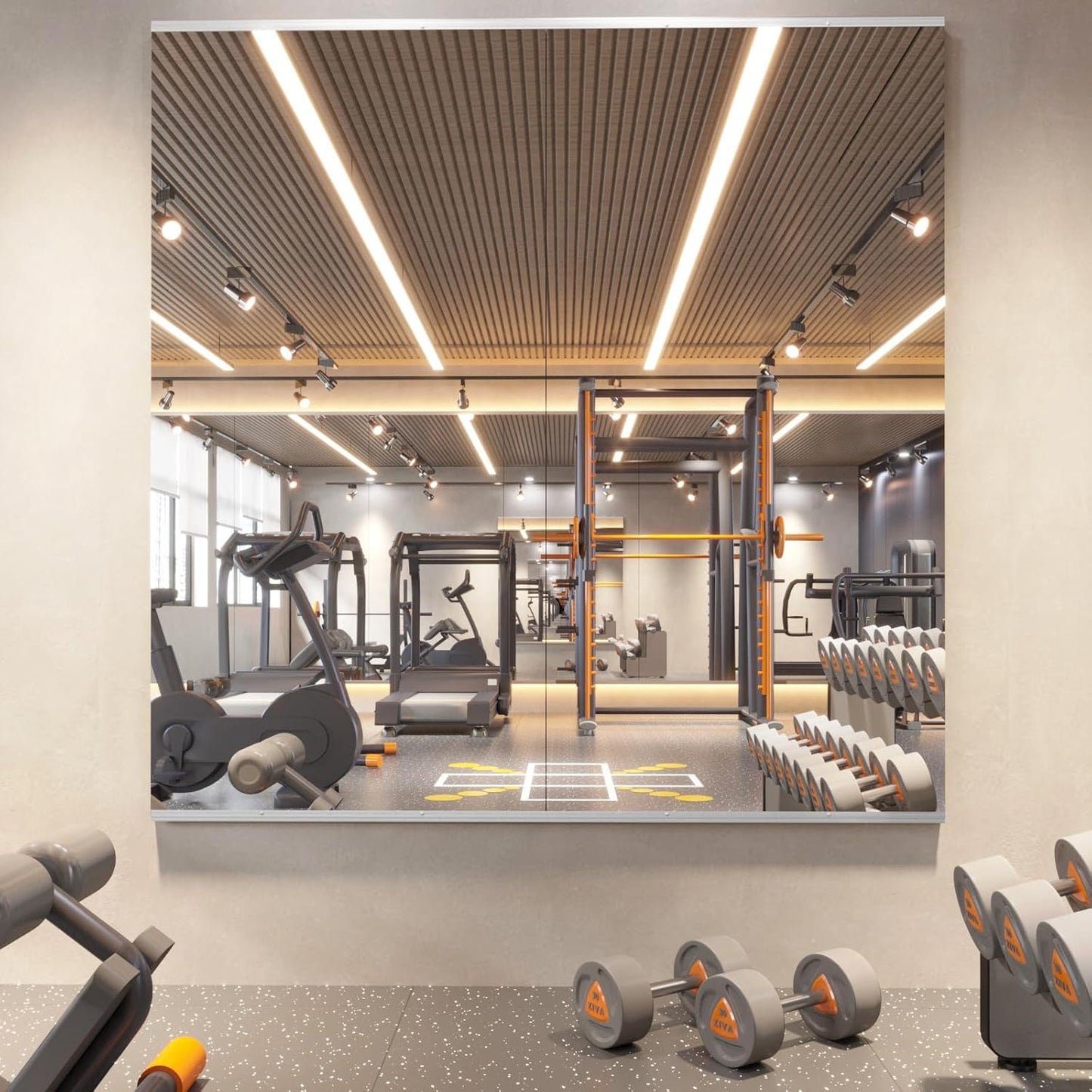 pertetey 56 x 16 in Home Gym Mirrors, Frameless, 2-Pack