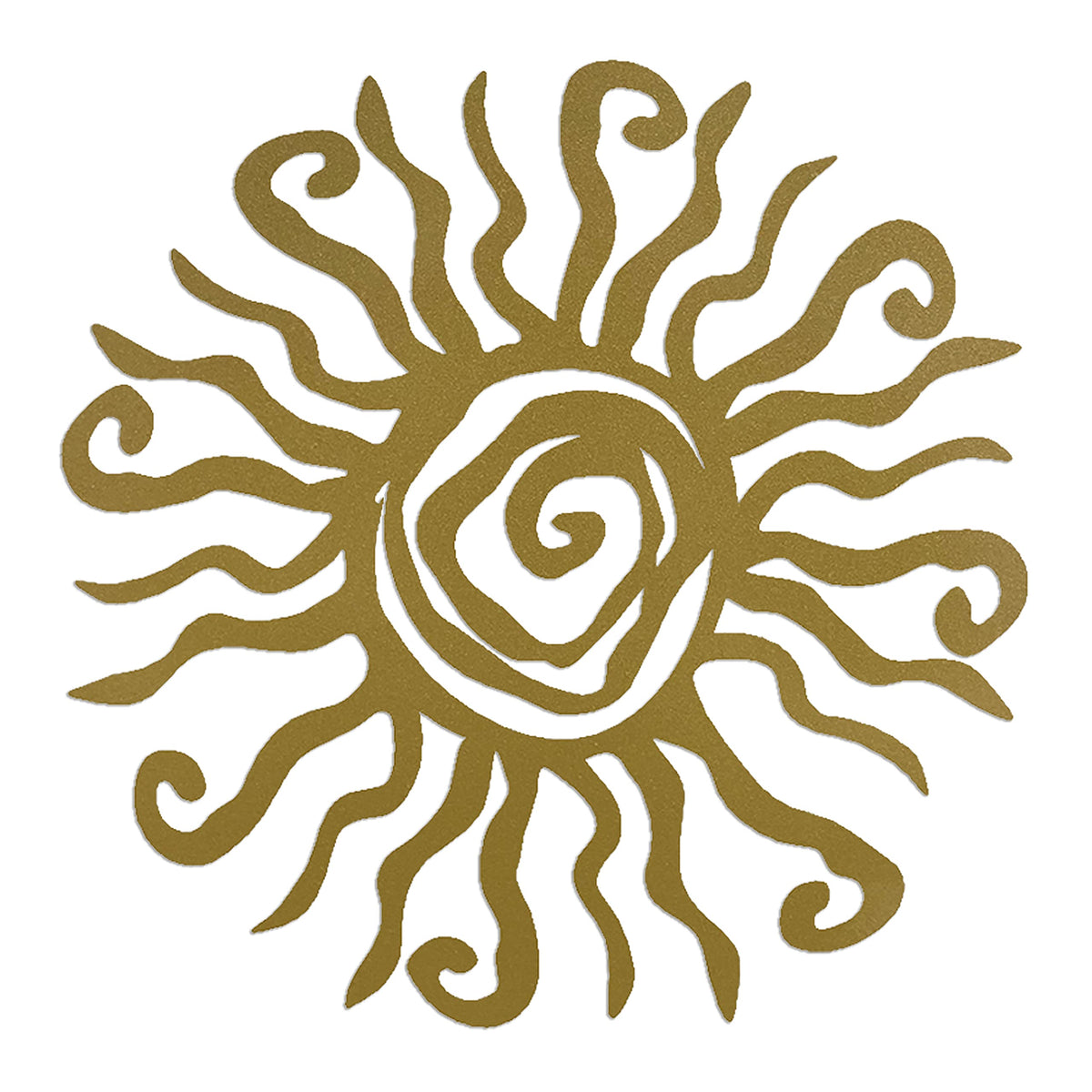 Riverside Designs Wacky Sun Metal Wall Art Indoor/Outdoor Decor - 12" Gold Rust Proof Wall Sculpture - Made in USA - Ideal for Bedroom, Garden, Home, Patio and Farmhouse