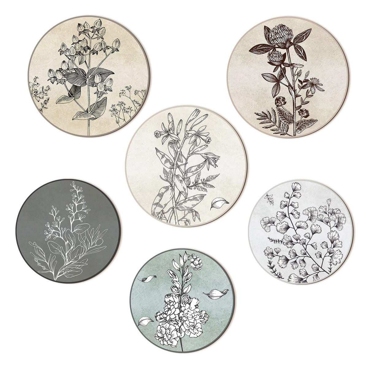 Barydat 6 Pcs Boho Wooden Plant Wall Art Decor,Retro,8 Inch, 10 Inch
