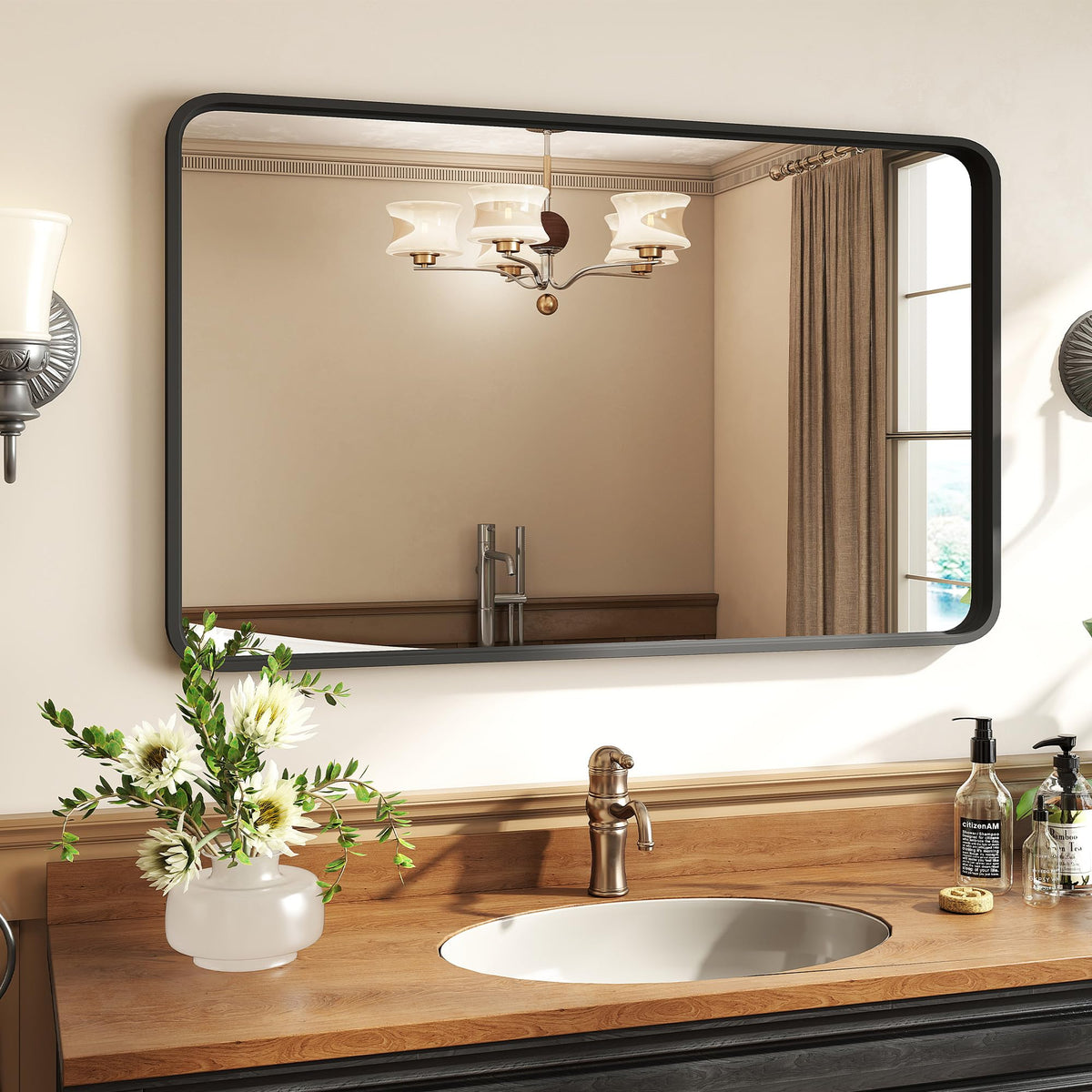 Bathroom Mirror for Wall, 24 Inch Round Mirrors