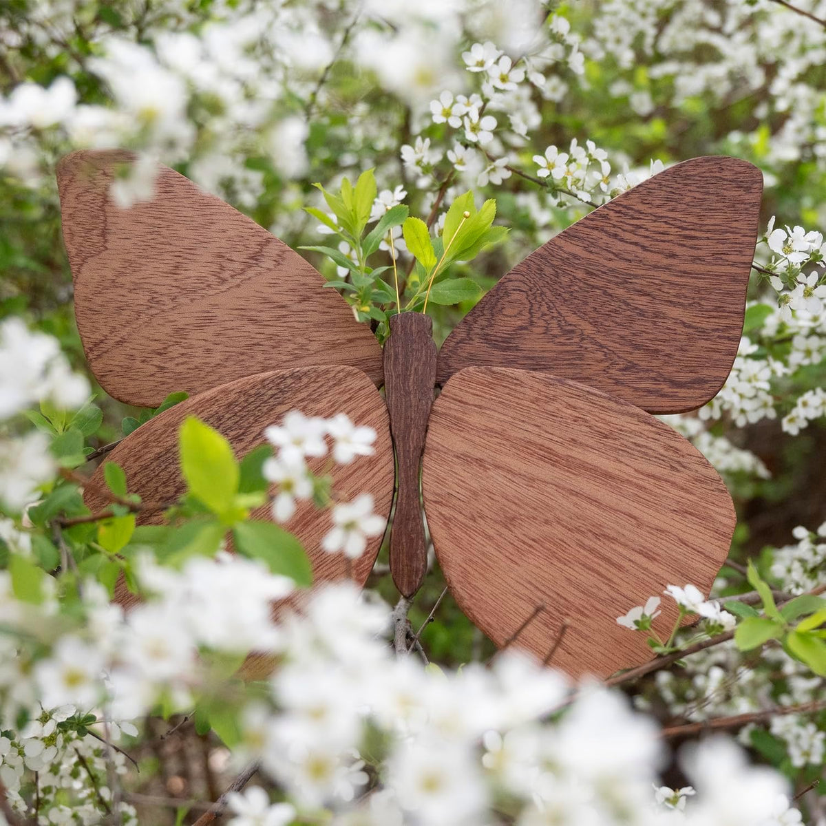 Telinego 2 Pack Handmade Wooden Butterfly Wall Art Sculpture Hanging Decor