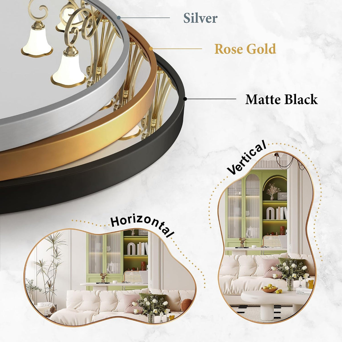 Bathroom Mirror for Over Sink-Gold Home Decor Wall Mirror 20"x 36" Single