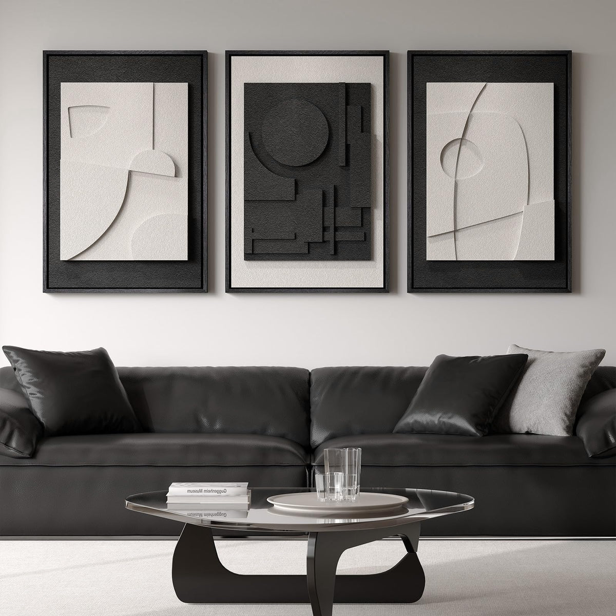 Large Wood Abstract Wall Art for Living Room, Modern 3D Artwork for Walls