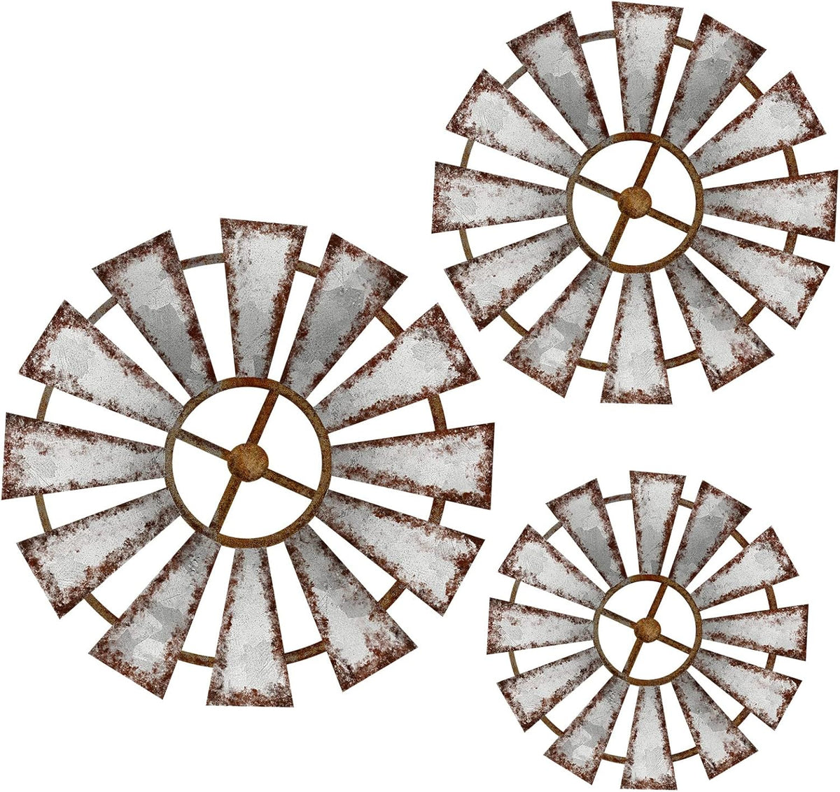 Yookeer 3 Pcs Wood Windmill Wall Decor Rustic Farmhouse Decor,Farmhouse