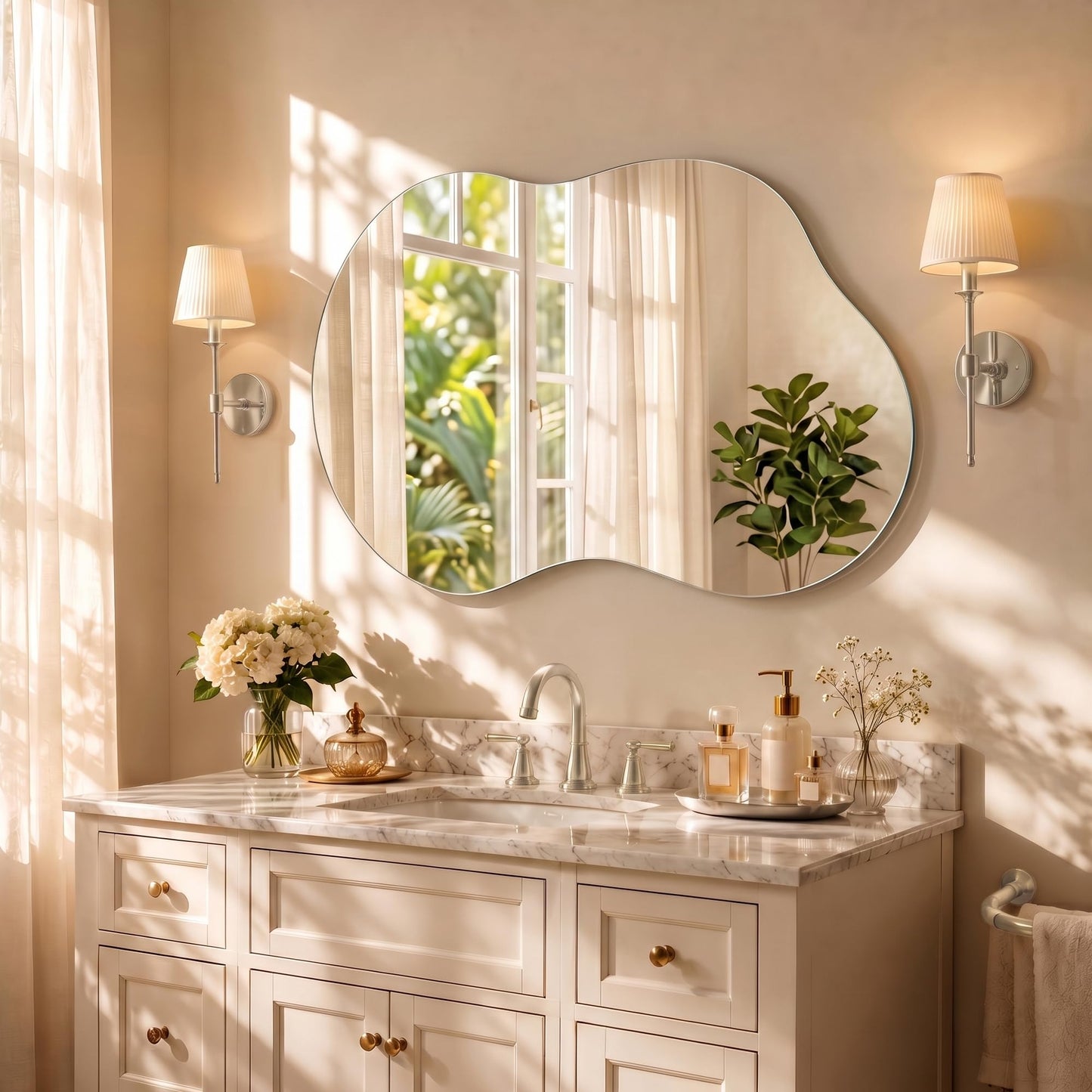 Bathroom Mirror for Over Sink-Gold Home Decor Wall Mirror 20"x 36" Single