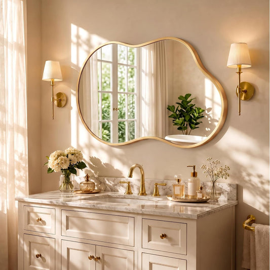 Bathroom Mirror for Over Sink-Gold Home Decor Wall Mirror 20"x 36" Single