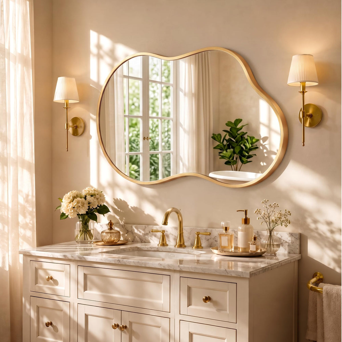 Bathroom Mirror for Over Sink-Gold Home Decor Wall Mirror 20"x 36" Single