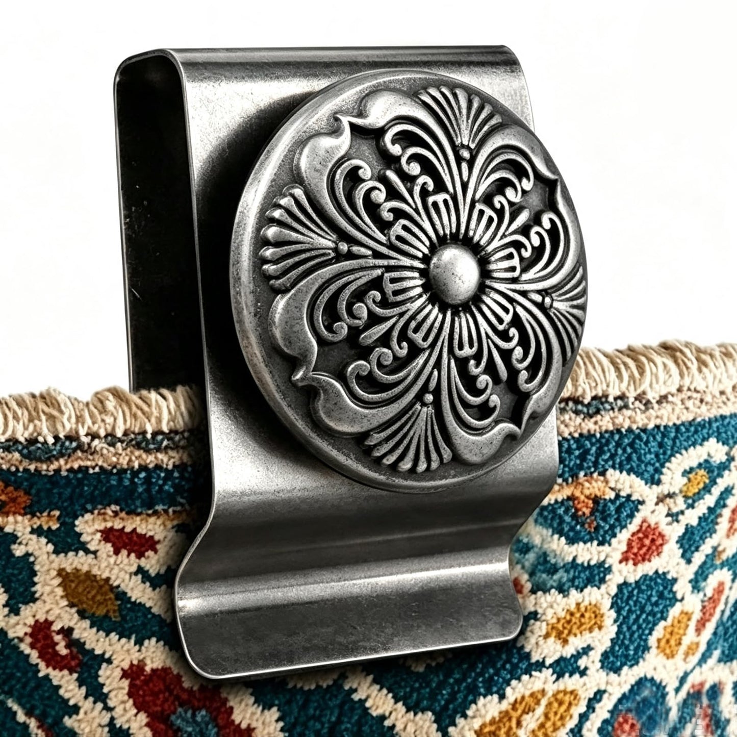 Tapestry Wall Hanging Clamps 4 Pack 1.2x2.0 Textile Art Decoration Hangers Metal Clips for Hanging Rugs Carpet Display (Bronze)
