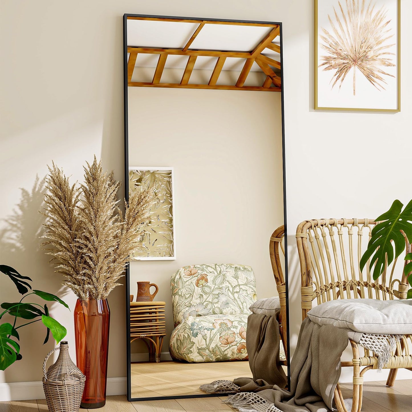 VooBang Large Full Length Mirror 78" x 35" - Shatterproof Black