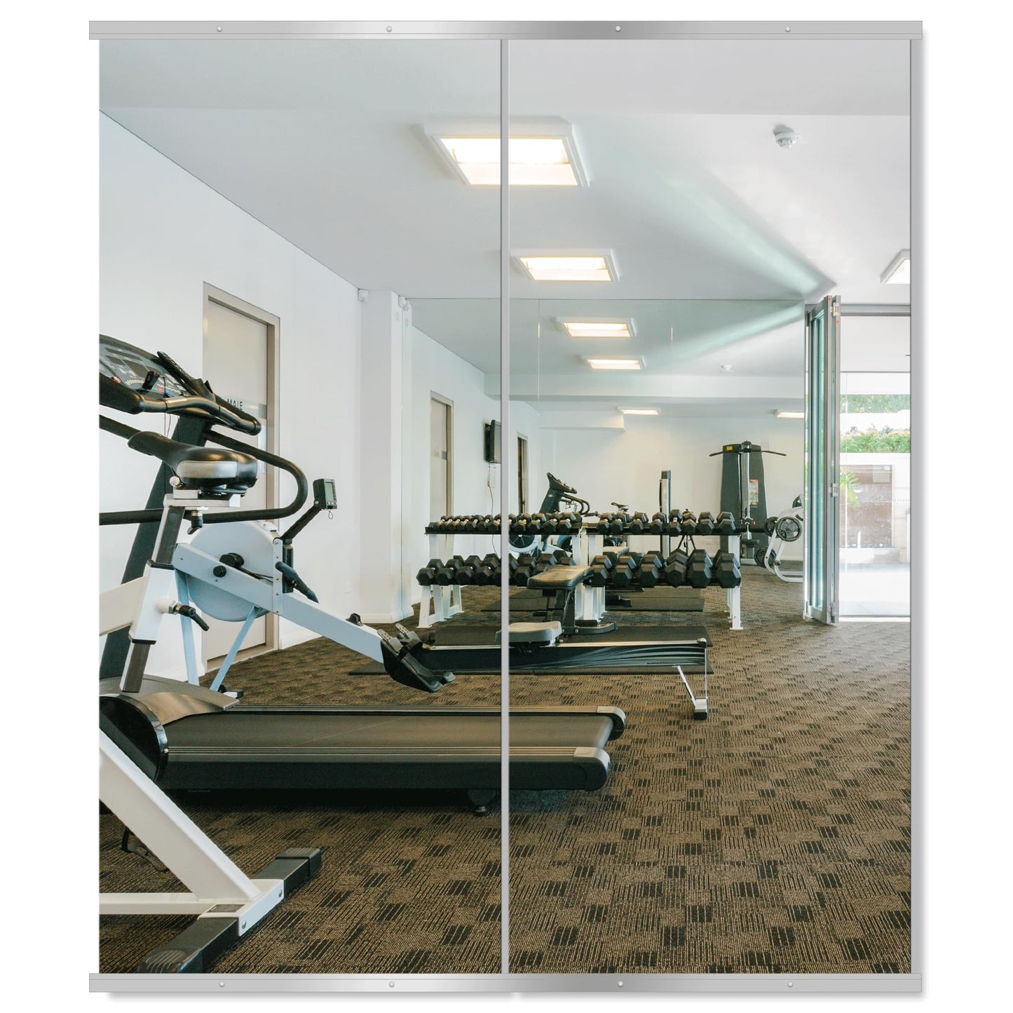 Delma Glass Full Length Wall Mirror Tiles, 14'' x 12'' 4PCS