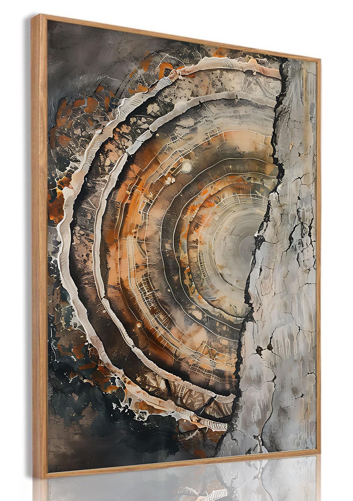 Tree Ring Wall Art Framed, Modern Nature Decor, Easy to Hang 12x16 Inch | The Art of Nature's Timeline,Affordable & High quality,Perfect for your Living Room,Bedroom,Bathroom & Office