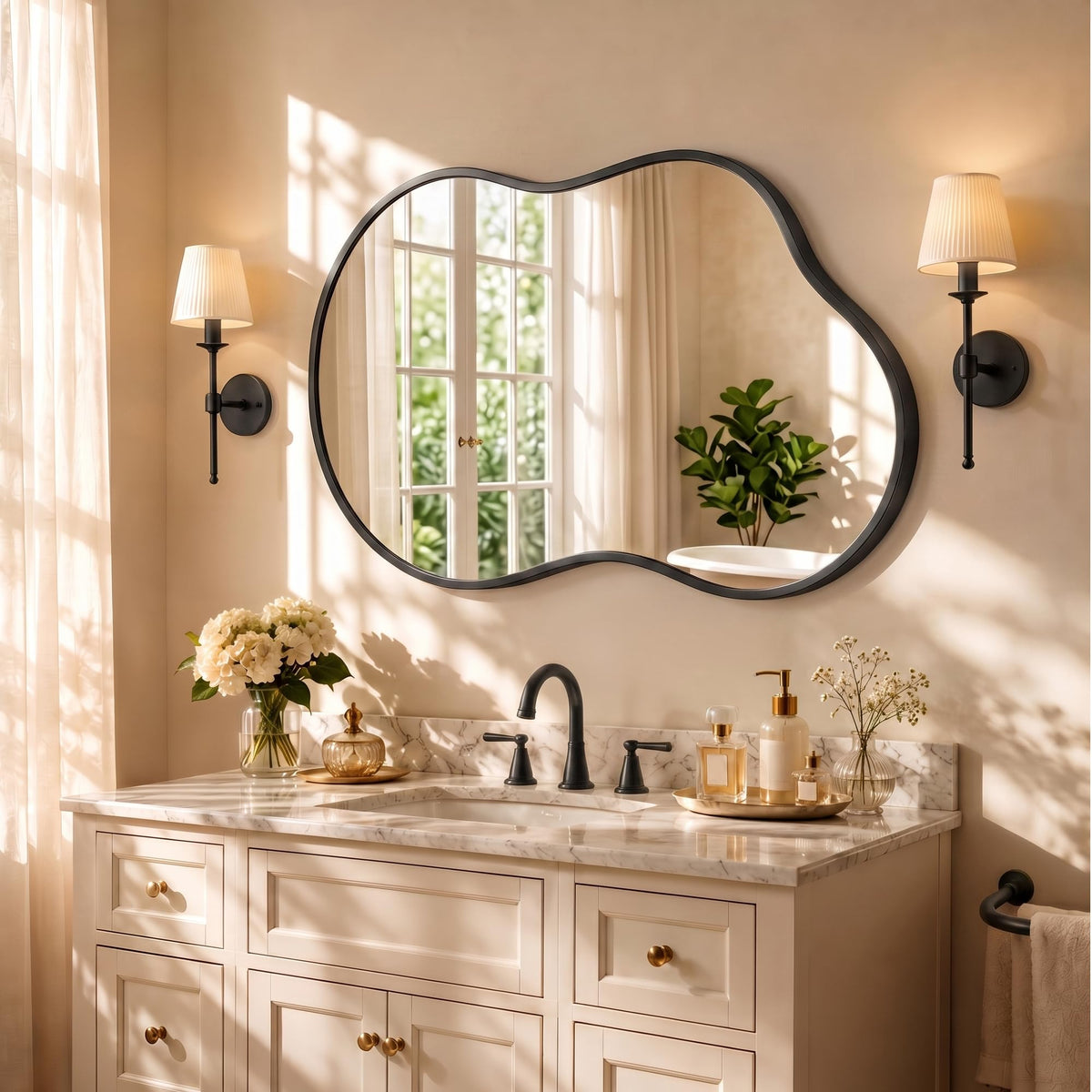 Bathroom Mirror for Over Sink-Gold Home Decor Wall Mirror 20"x 36" Single