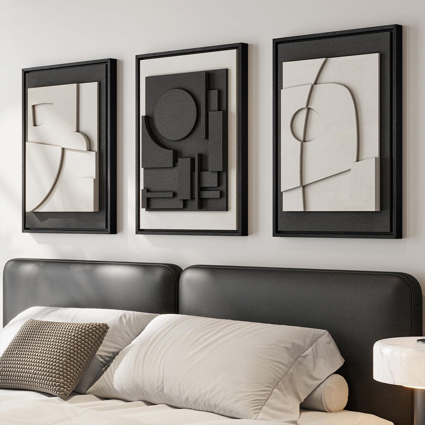 Large Wood Abstract Wall Art for Living Room, Modern 3D Artwork for Walls