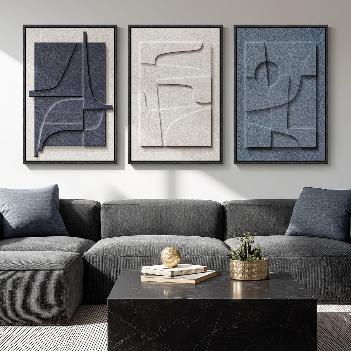 Large Wood Abstract Wall Art for Living Room, Modern 3D Artwork for Walls