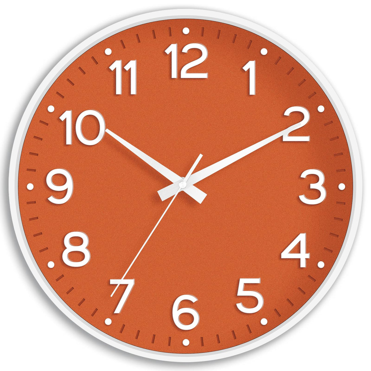 Roymnie 8 Inch Wall Clock, Battery Operated Silent Non Ticking Green Analog