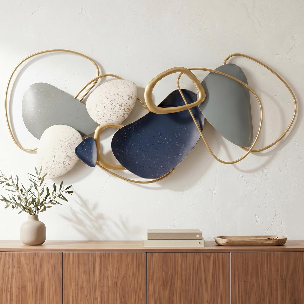 Axioglo 59" Large Wall Decor,3D Abstract Metal Wall Art for Living Room