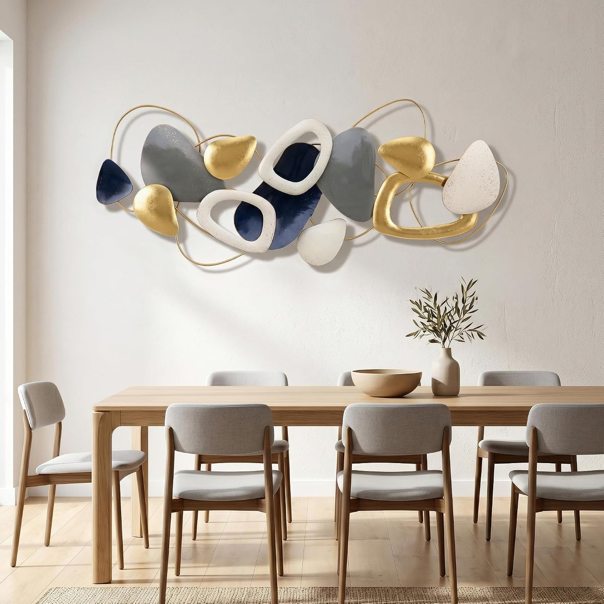 Axioglo 59" Large Wall Decor,3D Abstract Metal Wall Art for Living Room