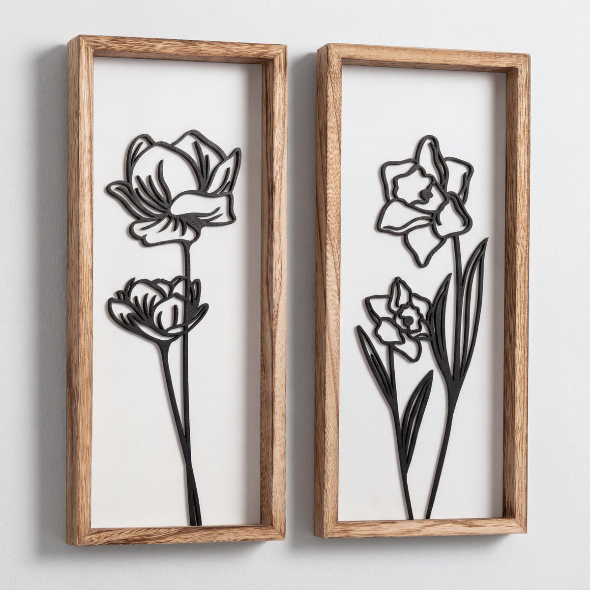 Tide and Tales 3d Framed Wall Art, Set of 4, Floral Boho Wall Decor
