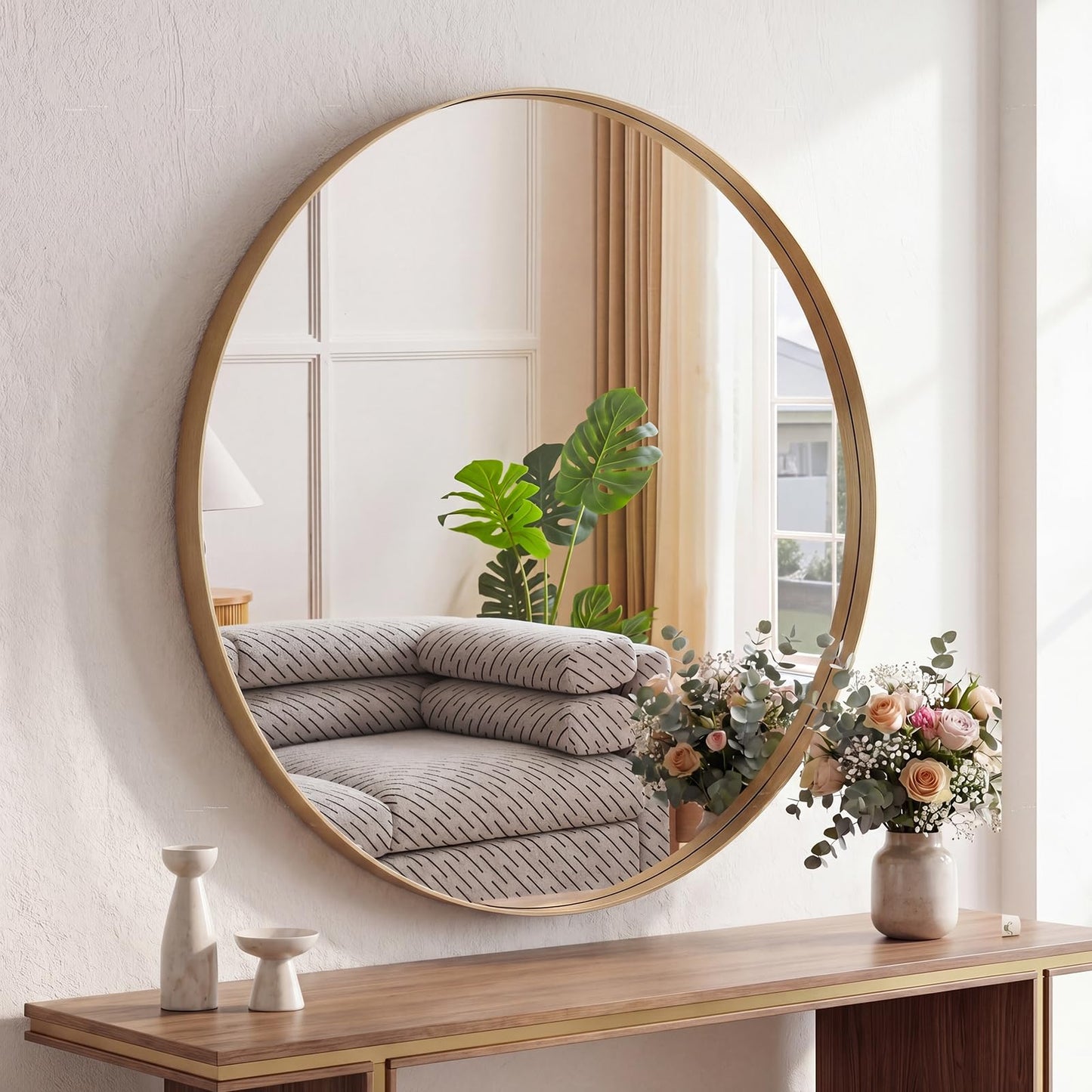 Sweetcrispy 20"x30" Arched Gold Bathroom Mirrors for Wall