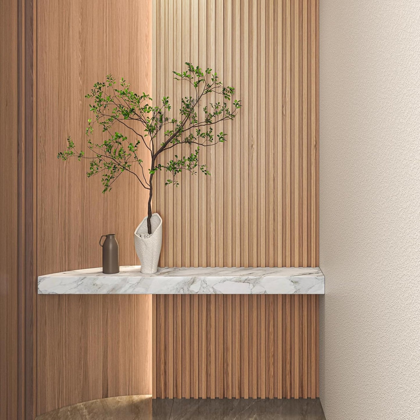 Art3d 108 x 5.7 Inch Slat Solid Wood Wall Paneling for Interior Decor, Oak