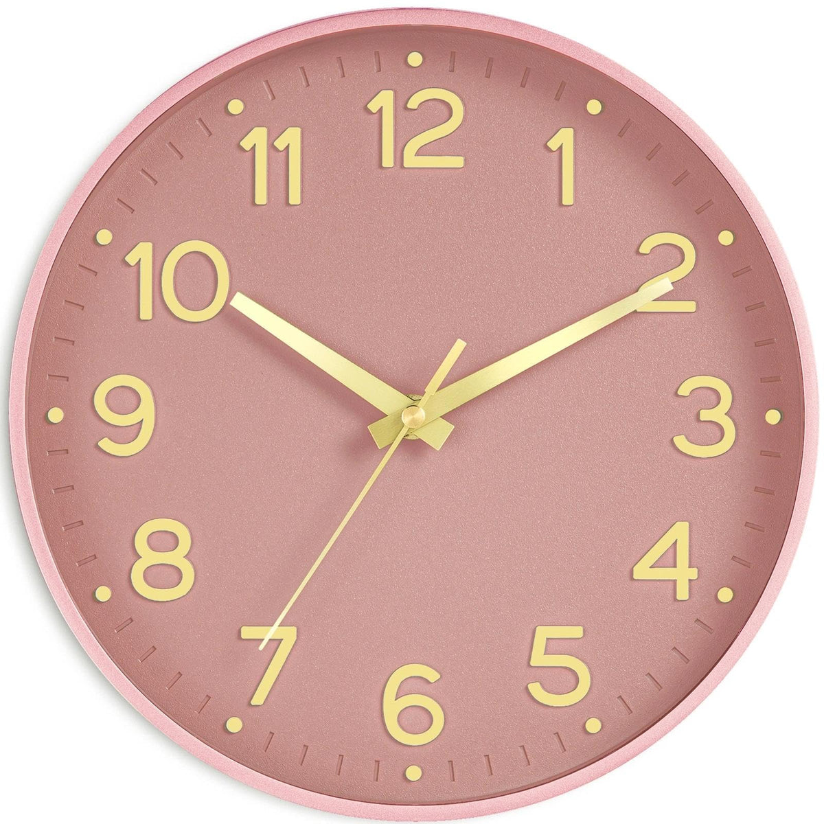 Roymnie 8 Inch Wall Clock, Battery Operated Silent Non Ticking Green Analog
