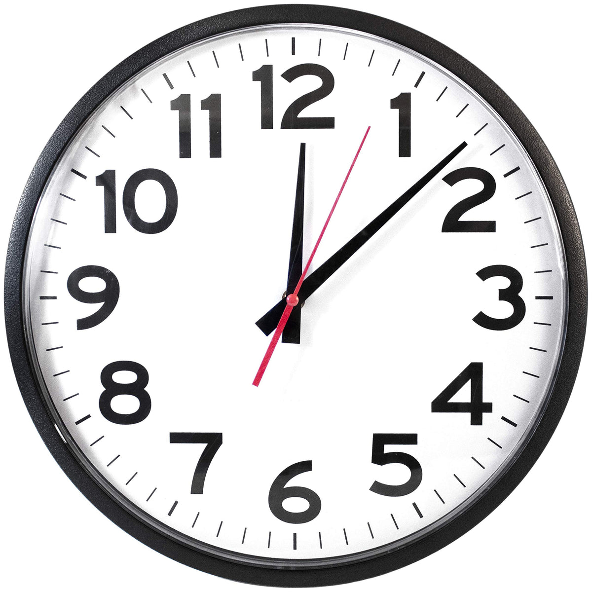 Ultimate Wall Clock 14" Quartz Wall Clock, Black, Easy-to-Read Display