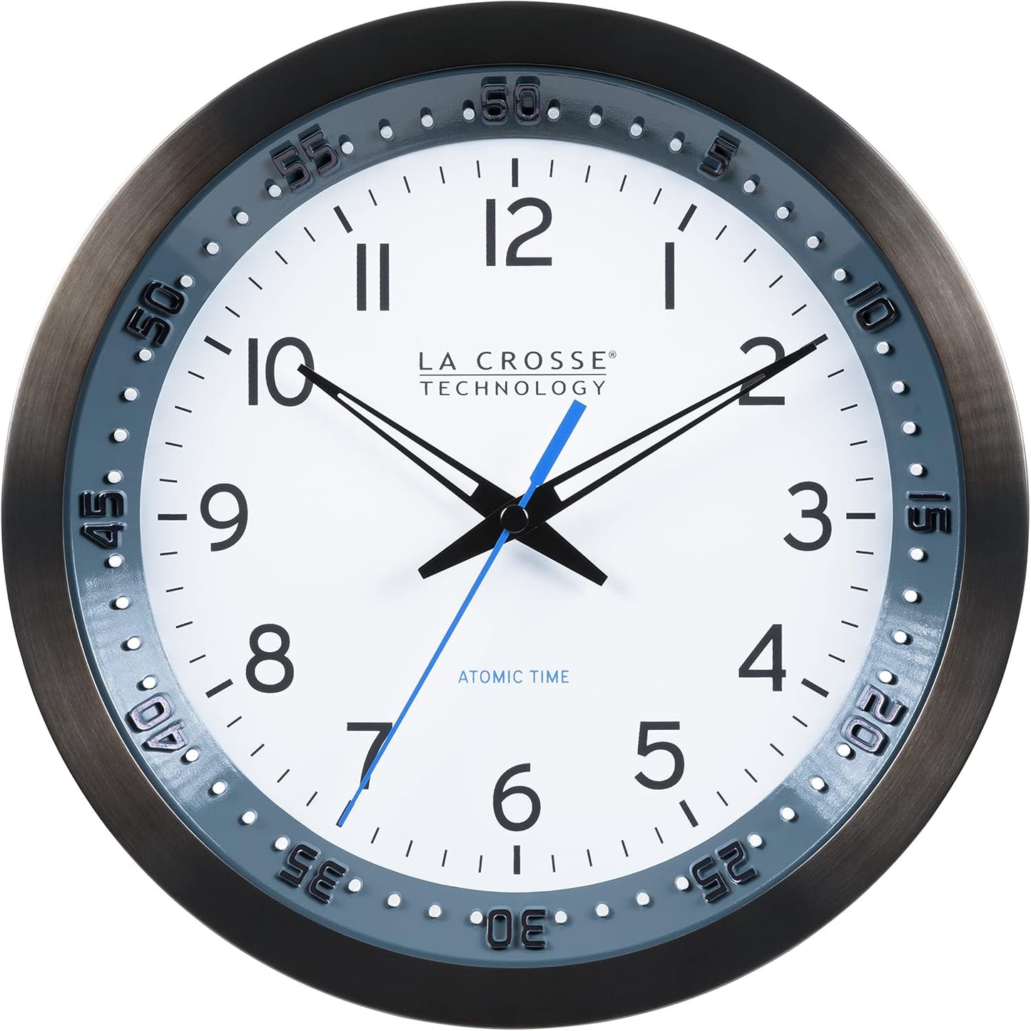 La Crosse Technology Atomic Wall Clock, Metal, 10" (404-54667)