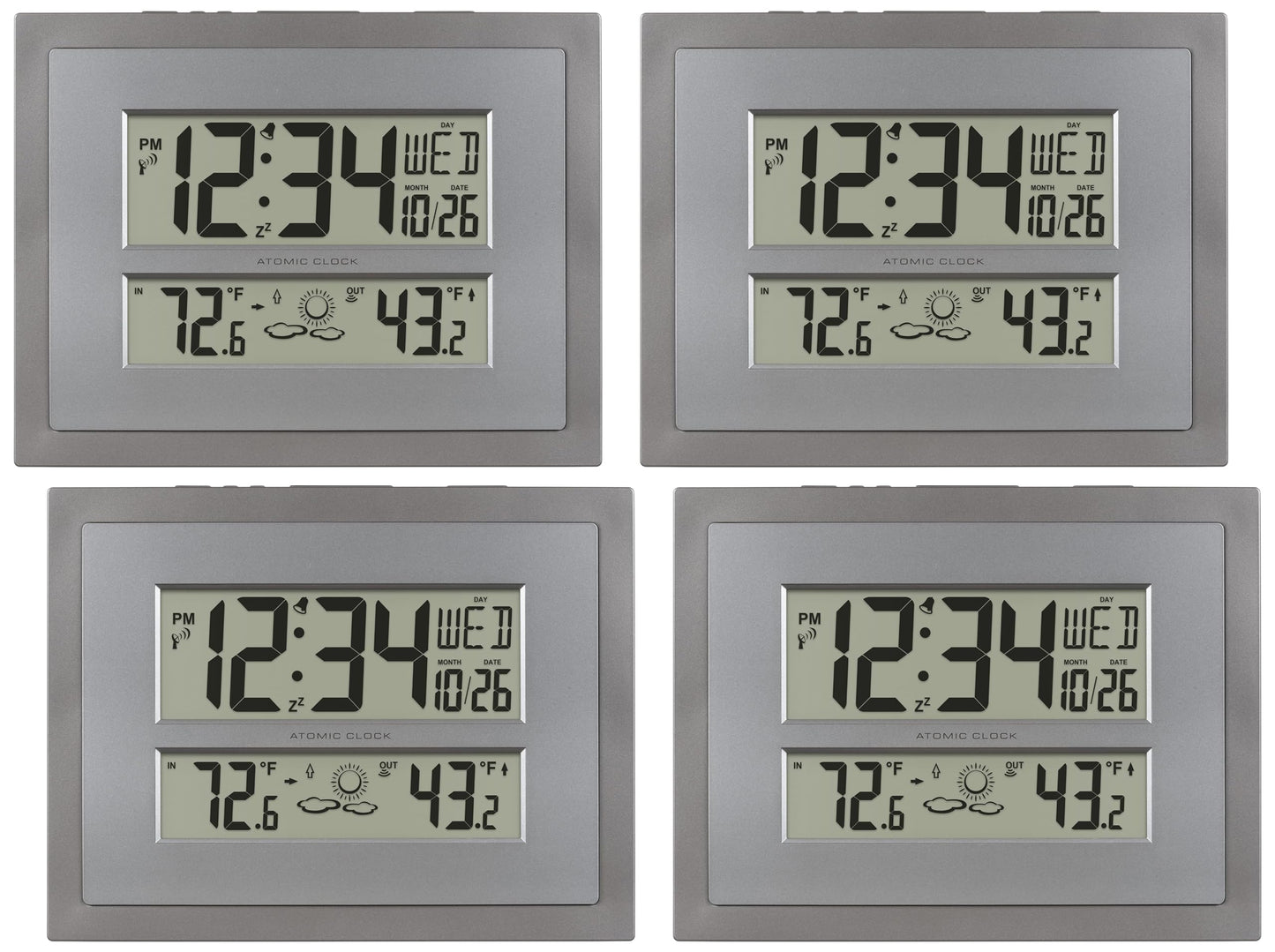 La Crosse Technology 512-85937 Gray Atomic Digital Clock with Temperature