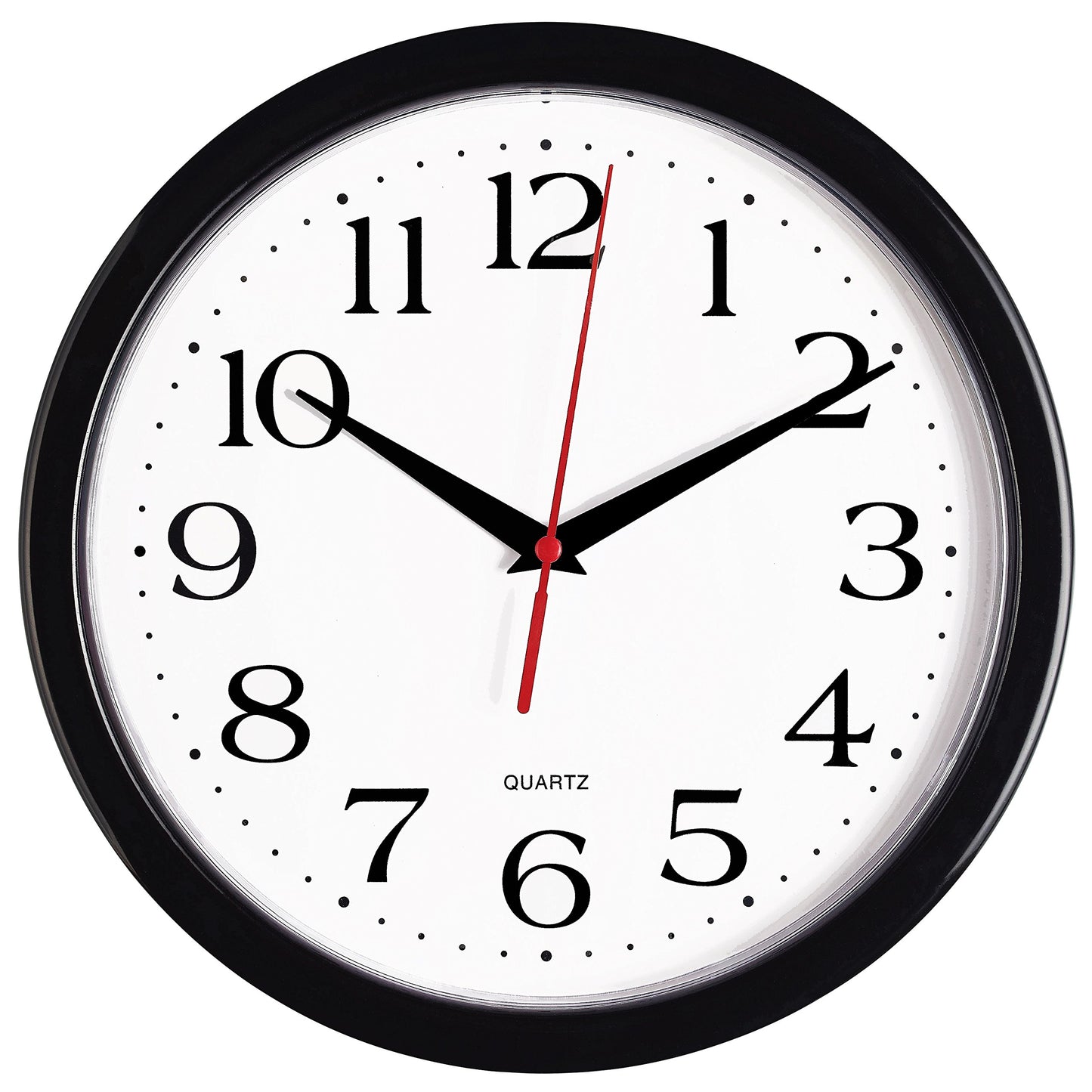 Bernhard Products Black Wall Clock Silent Non Ticking 12 Inch Quality Quartz Battery Operated Round Easy to Read Home/Office/Kitchen/Classroom/School Clocks
