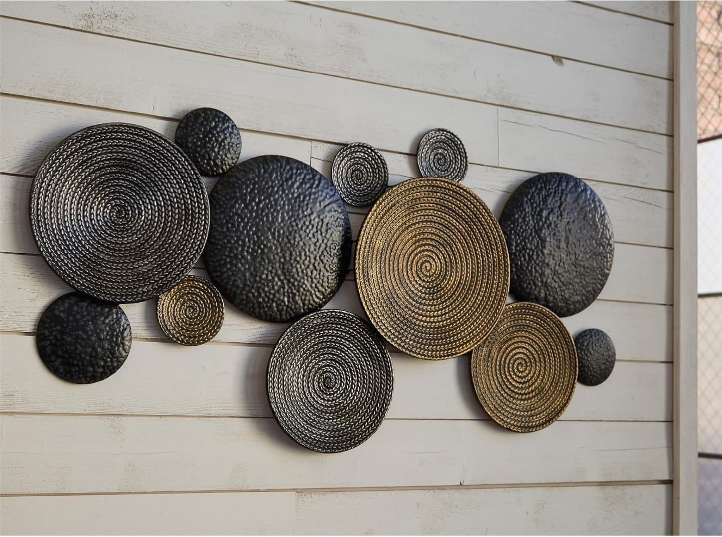 Signature Design by Ashley Circle Metal Wall Sculpture, 46x23 in, Emsley