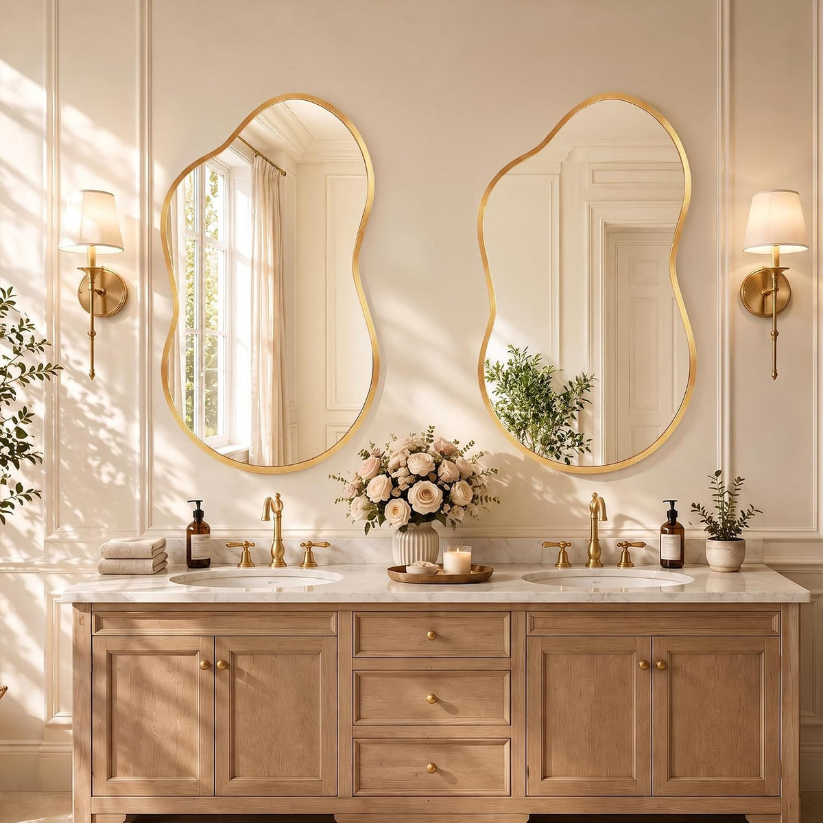 Bathroom Mirror for Over Sink-Gold Home Decor Wall Mirror 20"x 36" Single
