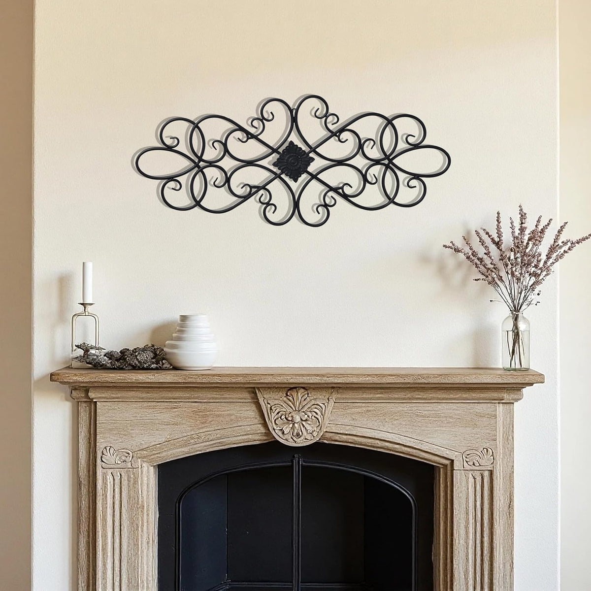Sintosin Black Wrought Iron Wall Decor 32" x 13"