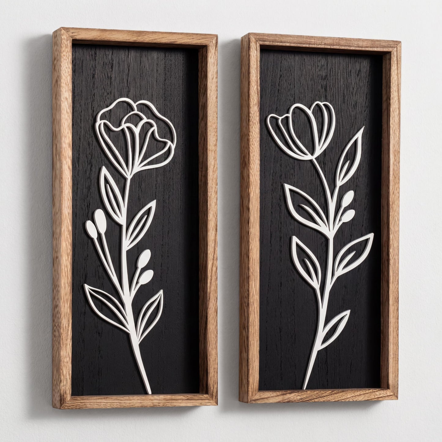 Tide and Tales 3d Framed Wall Art, Set of 4, Floral Boho Wall Decor
