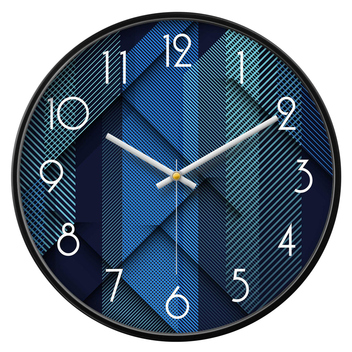 Silent Non-Ticking Analog Wall Clock, Gradient Black, 12''
