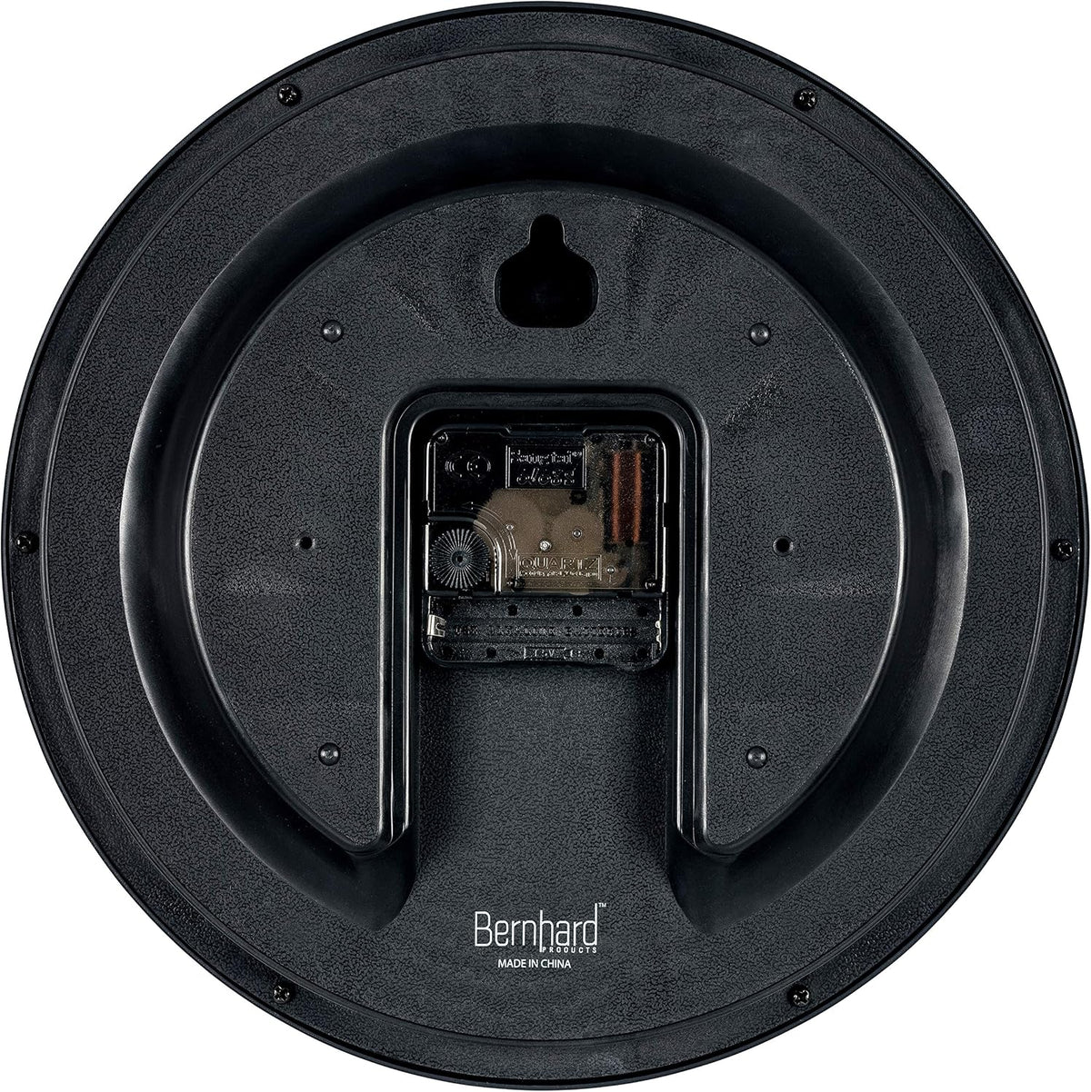 Bernhard Products Black Wall Clock Silent Non Ticking 12 Inch Quality Quartz Battery Operated Round Easy to Read Home/Office/Kitchen/Classroom/School Clocks